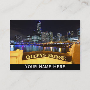 Melbourne CBD Queens Bridge City Lights Business Card
