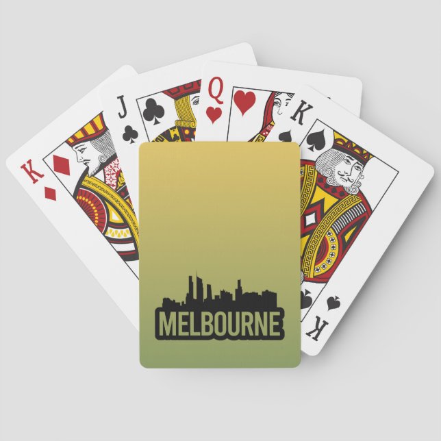 Melbourne city Australia Victoria skyline souvenir Playing Cards (Back)