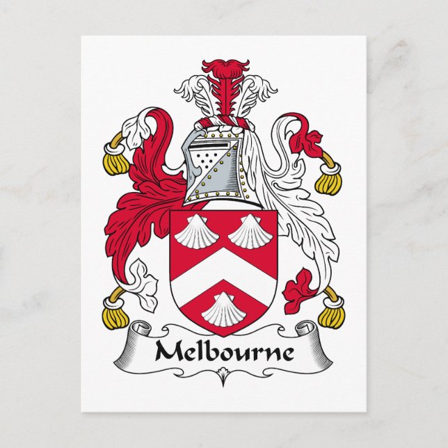 Melbourne Family Crest Postcard (Front)