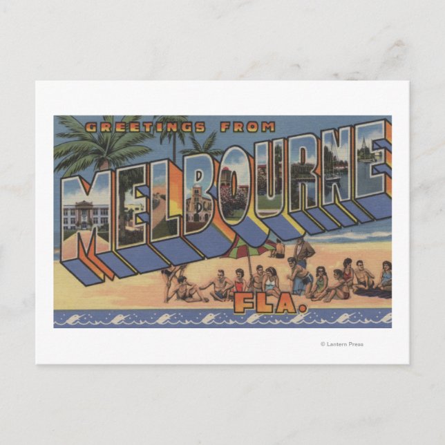 Melbourne, Florida - Large Letter Scenes Postcard (Front)