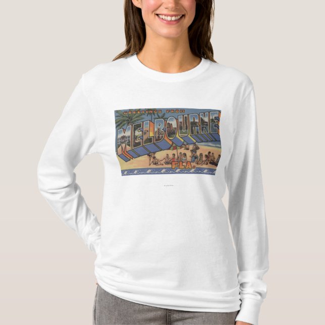 Melbourne, Florida - Large Letter Scenes T-Shirt (Front)
