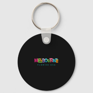 Melbourne Florida Retro Tropical Design  Key Ring
