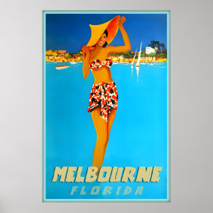 Melbourne Florida Travel Poster New Brevard County