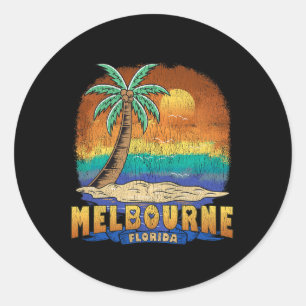 Melbourne Florida Vintage Distressed Souvenir Classic Round Sticker