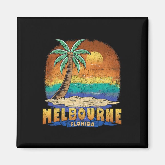 Melbourne Florida Vintage Distressed Souvenir  Magnet (Front)