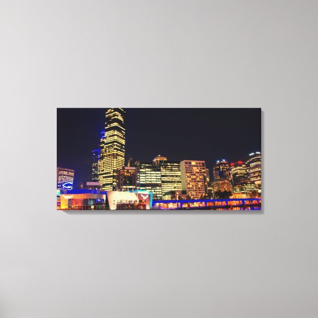 Melbourne in night canvas print (Front)
