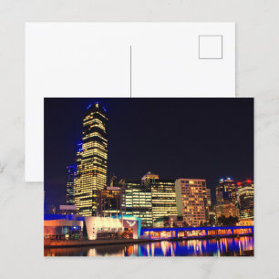 Melbourne in night postcard