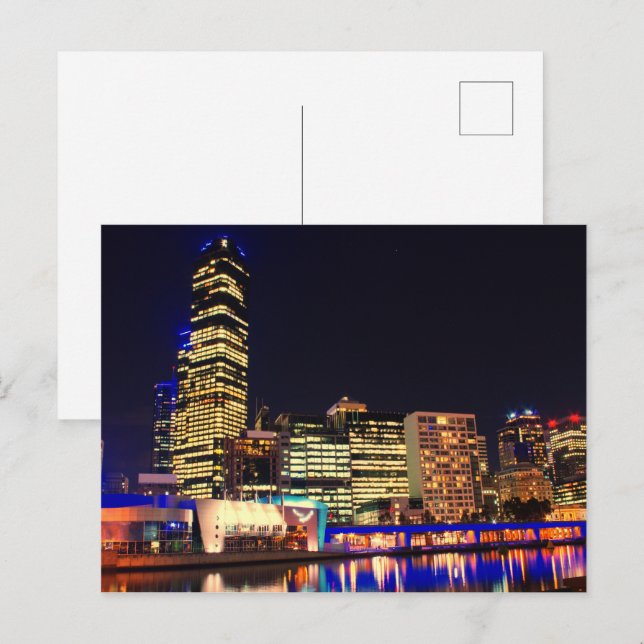 Melbourne in night postcard (Front/Back)