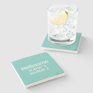 Melbourne Latitude Longitude Stone Coaster