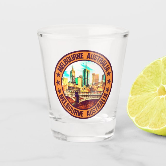 Melbourne                                          shot glass (Front)