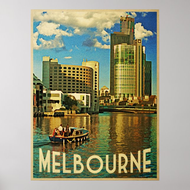 Melbourne Skyline Australia Poster (Front)