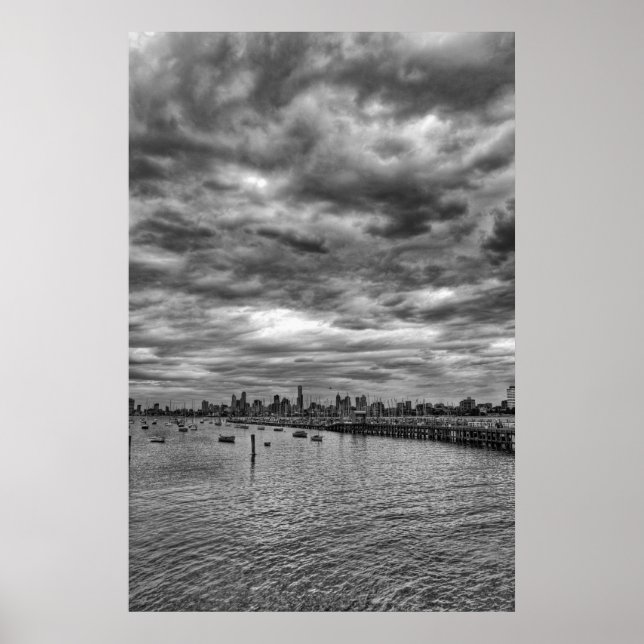 Melbourne skyline from St. Kilda Poster (Front)