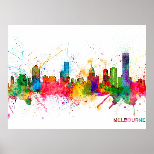 Melbourne Skyline Poster (Front)