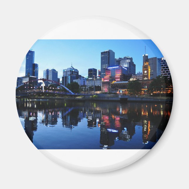Melbourne Sunset Skyline Magnet (Front)