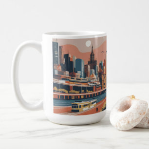 Melbourne vintage poster coffee mug