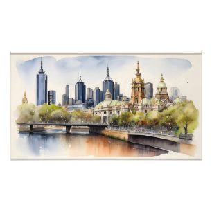 Melbourne watercolor art photo print