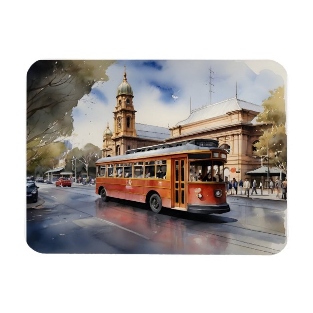 Melbourne watercolor artPoster Magnet (Horizontal)