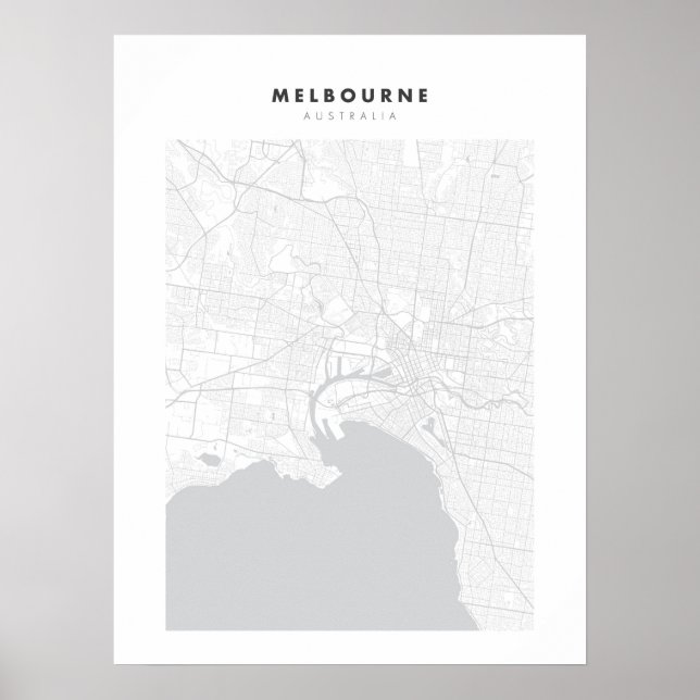 Melbourne White City Map Poster (Front)