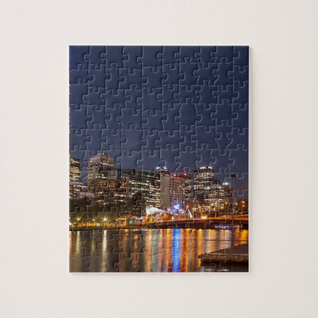 Melbourne' Yarra River at night Jigsaw Puzzle (Vertical)