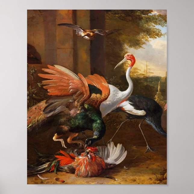 Melchior d'Hondecoeter - Birds in a Park Poster (Front)