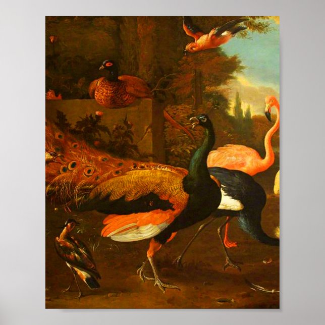 Melchior d'Hondecoeter - Birds in a Park Poster (Front)