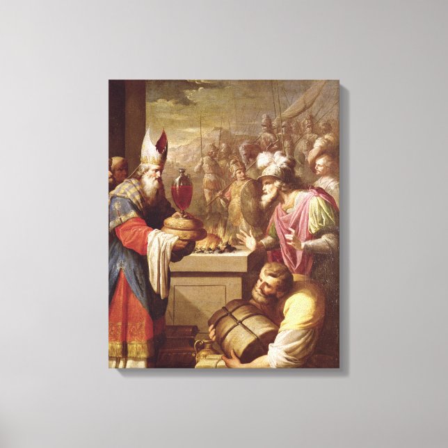 Melchizedek Offering Bread and Wine Canvas Print (Front)