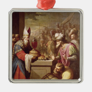 Melchizedek Offering Bread and Wine Metal Tree Decoration