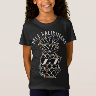 Mele Kalikima Pineapple Christmas Lights Xmas Sung T-Shirt