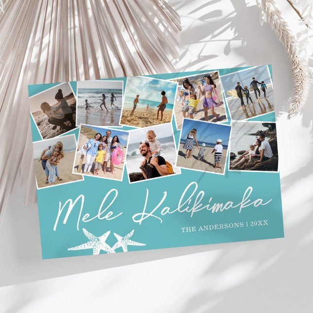 Mele Kalikimaka 10 Photo Collage Holiday Card (Creator Uploaded)