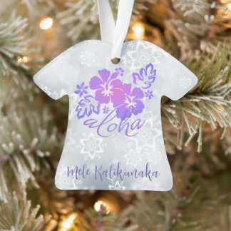 Mele Kalikimaka and Aloha Greeting Ornament