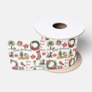 Mele Kalikimaka at the Beach Satin Ribbon
