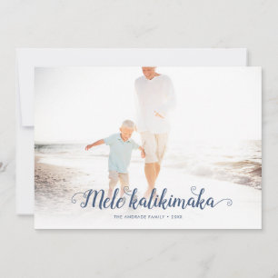 Mele Kalikimaka Beach Christmas Photo Hawaiian Holiday Card