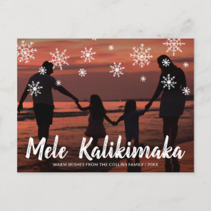 Mele Kalikimaka Beach Photo Modern Christmas Holiday Postcard