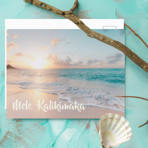 Mele Kalikimaka Beautiful Beach Christmas Holiday Postcard