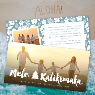 Mele Kalikimaka Brush Script Christmas Photo Card