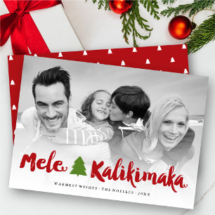 Mele Kalikimaka Brush Script Christmas Photo Card