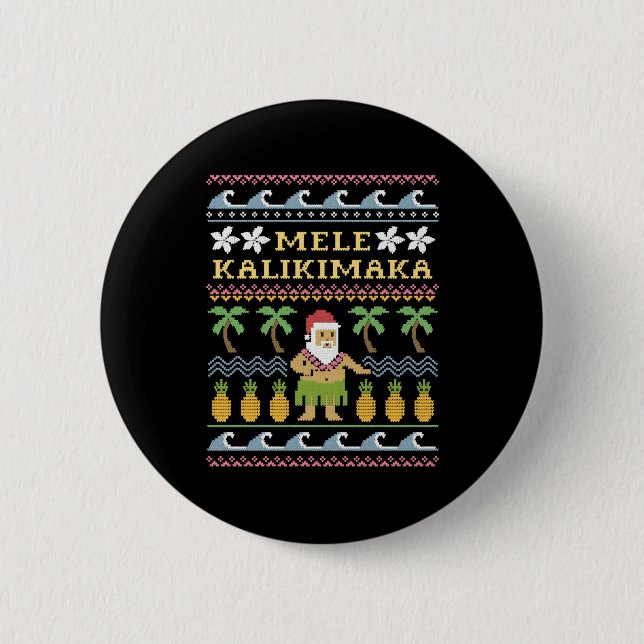 Mele Kalikimaka Christmas 6 Cm Round Badge (Front)