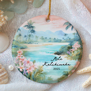 Mele kalikimaka Christmas Ceramic Tree Decoration