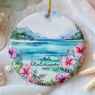 Mele kalikimaka Christmas Ceramic Tree Decoration