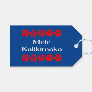 Mele Kalikimaka Christmas Flower Bands Colour Gift Tags