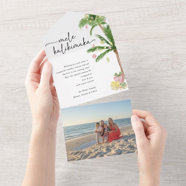 mele kalikimaka christmas folded Photo Card (Tearaway)