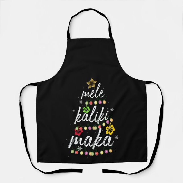 Mele kalikimaka Christmas Hawaiian Apparel Apron (Front)
