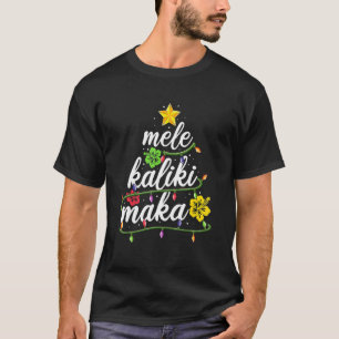 Mele Kalikimaka Christmas Hawaiian Apparel Santa W T-Shirt
