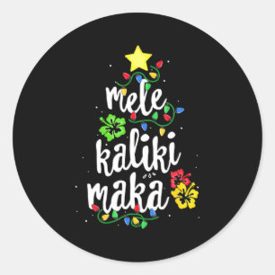 Mele Kalikimaka Christmas Hawaiian  Classic Round Sticker