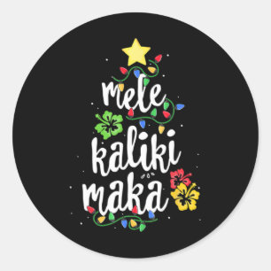 Mele Kalikimaka Christmas Hawaiian T Shirt Classic Round Sticker
