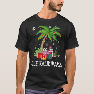 Mele Kalikimaka Christmas Lights Palm Tree Hawaiia T-Shirt