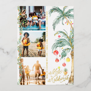 Mele Kalikimaka Christmas Photo Collage Card