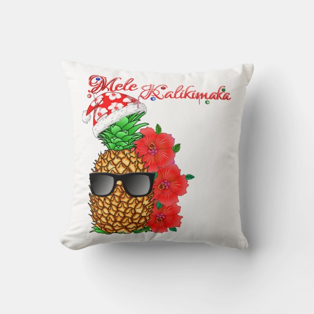 Mele Kalikimaka Christmas Pineapple Cushion (Front)