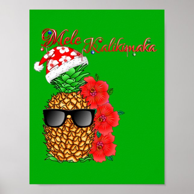 Mele Kalikimaka Christmas Pineapple Poster (Front)