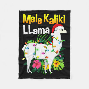 Mele Kalikimaka Christmas Shirt Hawaiian Llama X-m Fleece Blanket